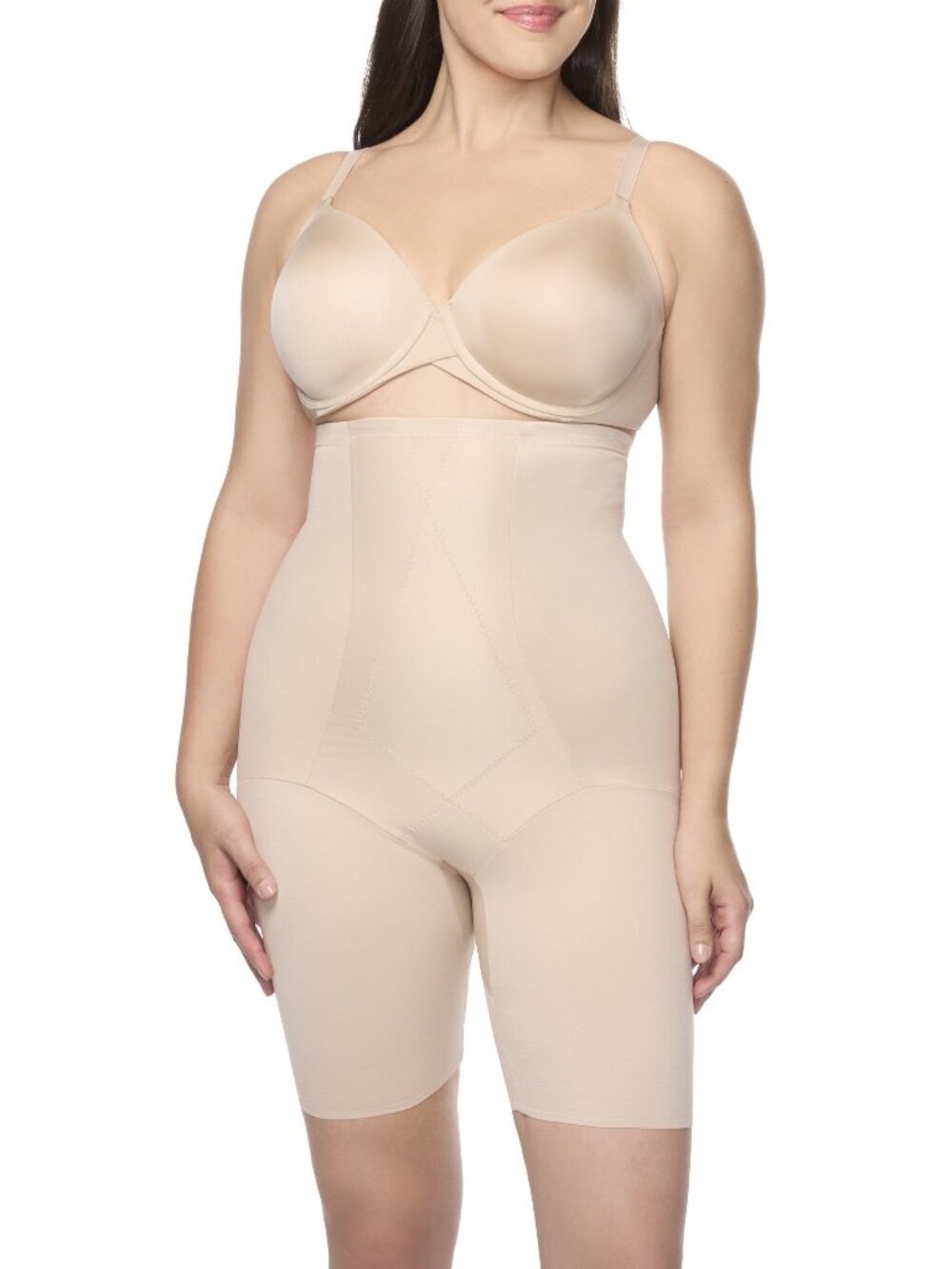 Cupid Intimates Triple Panel High-Waist Thigh Slimmer - Beige